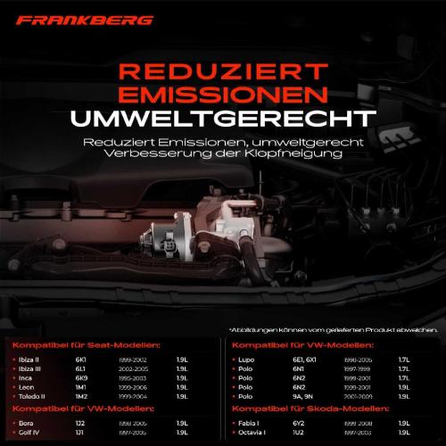 Frankberg 1x AGR-Ventil Abgasrückführungsventil für VW Golf Polo Seat Arosa Cordoba Vario Ibiza II III Inca Leon Skoda Bild Frankberg 1x AGR-Ventil Abgasrückführungsventil für VW Golf Polo Seat Arosa Cordoba Vario Ibiza II III Inca Leon Skoda