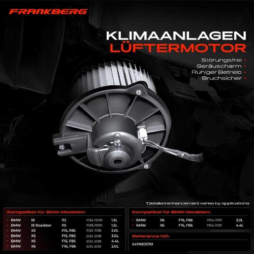 Frankberg 1x Gebläsemotor Innenraumgebläse für BMW I8 I12 F15 1.5L 2014-2020 Bild Frankberg 1x Gebläsemotor Innenraumgebläse für BMW I8 I12 F15 1.5L 2014-2020
