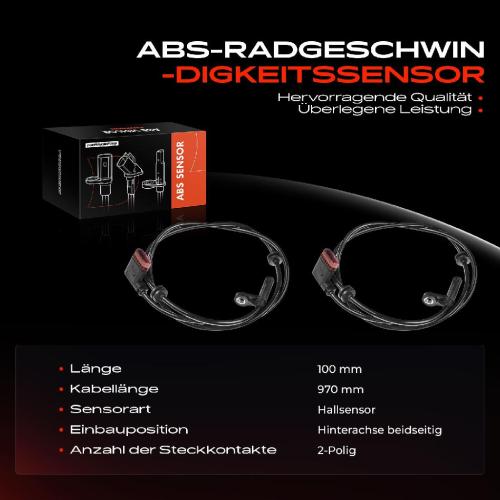 2x ABS Sensor Hinterachse beidseitig für Mercedes-Benz C-Klasse W204 C-Klasse Coupe C204 C-Klasse T-Model S204 Bild 2x ABS Sensor Hinterachse beidseitig für Mercedes-Benz C-Klasse W204 C-Klasse Coupe C204 C-Klasse T-Model S204