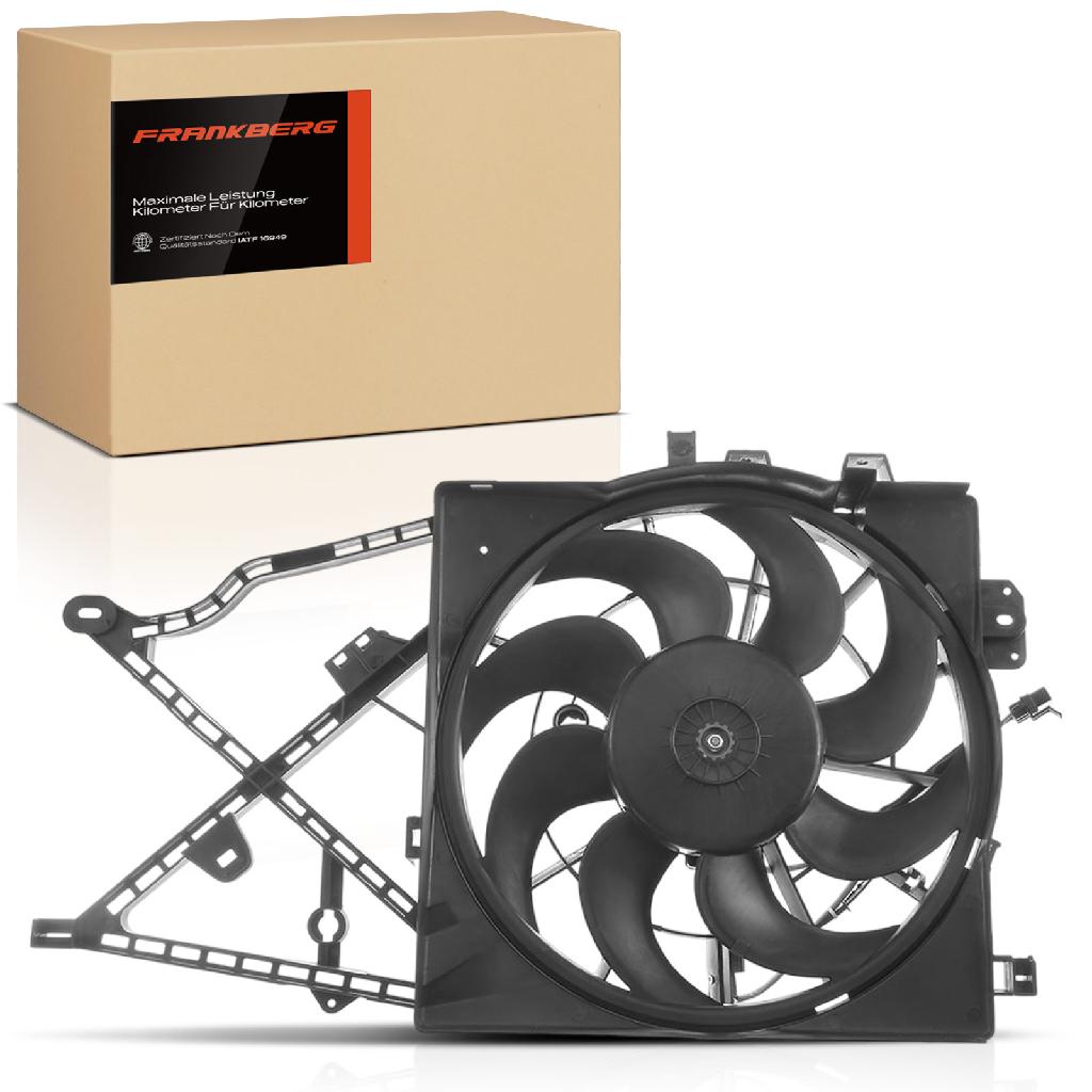 Frankberg 1x Motorkühller Einfachlüfter mit Kühlerlüfterrahmen Opel Vectra B 31_ 38_ J96