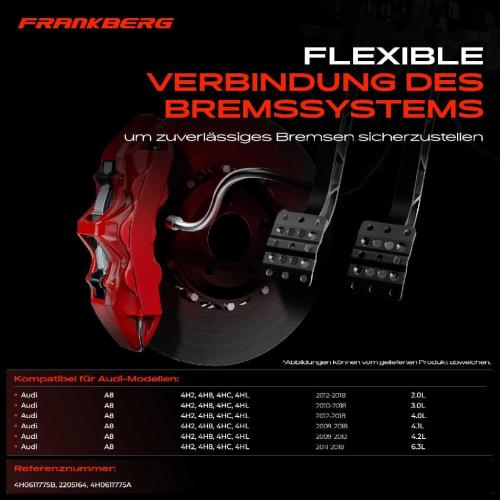1x Bremsschlauch Bremsschläuche Hinterachse Links oder Rechts für Audi A8 4H2 4H8 4HC 4HL 2009-2018 Bild 1x Bremsschlauch Bremsschläuche Hinterachse Links oder Rechts für Audi A8 4H2 4H8 4HC 4HL 2009-2018