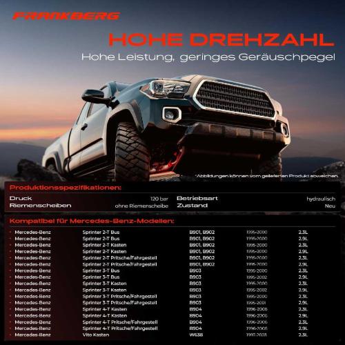 Frankberg 1x Servopumpe hydraulisch für Mercedes-Benz Sprinter 2-T 3-T 4-T Vito 638 Bild Frankberg 1x Servopumpe hydraulisch für Mercedes-Benz Sprinter 2-T 3-T 4-T Vito 638