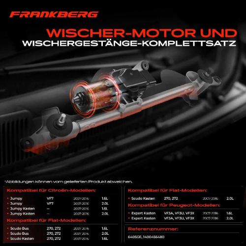 Frankberg 1x Wischerarm Scheibenwischer Vorne für Citroën Jumpy Fiat Scudo Peugeot Bild Frankberg 1x Wischerarm Scheibenwischer Vorne für Citroën Jumpy Fiat Scudo Peugeot