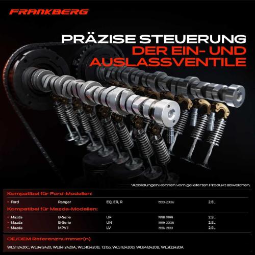 Frankberg 1x Nockenwelle für Ford Ranger EQ ER R Mazda B-Serie UF UN MPV I LV 2.5L 1996-2006 Bild Frankberg 1x Nockenwelle für Ford Ranger EQ ER R Mazda B-Serie UF UN MPV I LV 2.5L 1996-2006