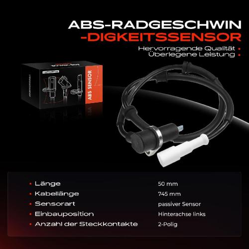 1x ABS Sensor Hinterachse links für Renault Kangoo Express 1.2L 1.4L 1.5L 1.6L 1.9L Bj ab 1997 Bild 1x ABS Sensor Hinterachse links für Renault Kangoo Express 1.2L 1.4L 1.5L 1.6L 1.9L Bj ab 1997