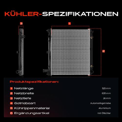 1x Kühler Wasserkühler Motorkühler für Toyota Hiace 4 Kasten H1 H2 2.4 D 1989-2003 Bild 1x Kühler Wasserkühler Motorkühler für Toyota Hiace 4 Kasten H1 H2 2.4 D 1989-2003