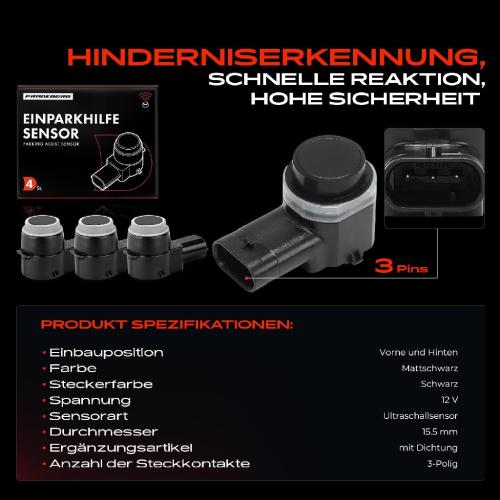 Frankberg 4x Parksensor PDC Sensor Vorne und Hinten für Alfa Romeo Giulietta Hyundai Santa Fé Bild Frankberg 4x Parksensor PDC Sensor Vorne und Hinten für Alfa Romeo Giulietta Hyundai Santa Fé