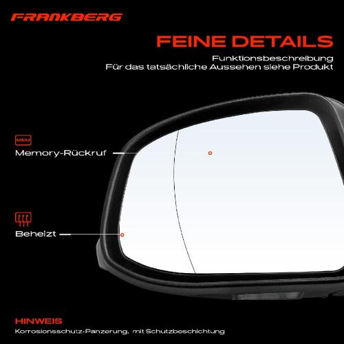 Frankberg 1x Außenspiegel Links für Ford Mondeo IV Stufenheck Turnier BA7 2007-2015 Bild Frankberg 1x Außenspiegel Links für Ford Mondeo IV Stufenheck Turnier BA7 2007-2015