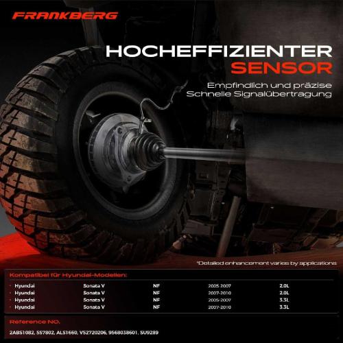 Frankberg 1x ABS Sensor Hinterachse rechts für Hyundai Sonata V NF 2.0L 3.3L 2005-2010 Bild Frankberg 1x ABS Sensor Hinterachse rechts für Hyundai Sonata V NF 2.0L 3.3L 2005-2010