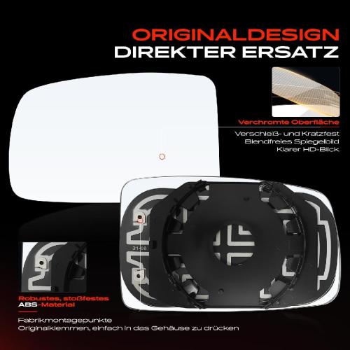 1x Spiegelglas Außenspiegel links für Fiat Panda 169 1.1L 1.2L 2003-2009 Bild 1x Spiegelglas Außenspiegel links für Fiat Panda 169 1.1L 1.2L 2003-2009