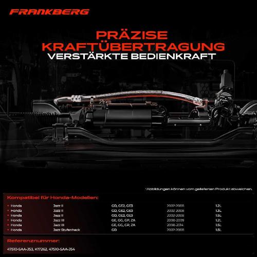 1x Seilzug Feststellbremse Hinterachse rechts für Honda Jazz Stufenheck II III GE GG GP ZA 2004-2008 Bild 1x Seilzug Feststellbremse Hinterachse rechts für Honda Jazz Stufenheck II III GE GG GP ZA 2004-2008