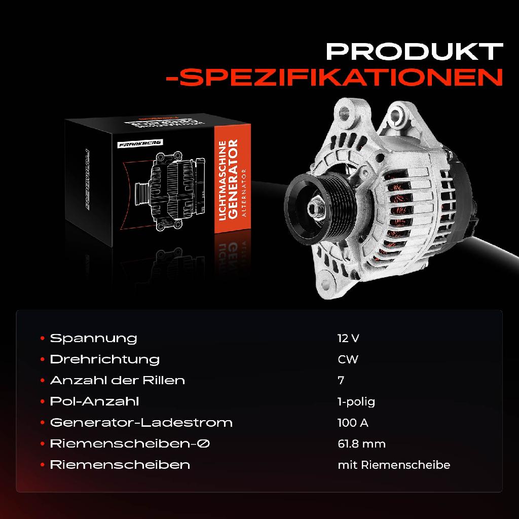 1x Lichtmaschine Generator für Alfa Romeo 145 146 147 155 156 Ford Fiat Lancia