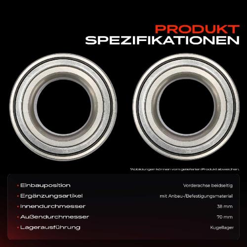 1x Radnabe Radlagersatz Vorderachse beidseitig für Hyundai Accent II Stufenheck III IV Atos Coupe Getz i10 i20 Bild 1x Radnabe Radlagersatz Vorderachse beidseitig für Hyundai Accent II Stufenheck III IV Atos Coupe Getz i10 i20