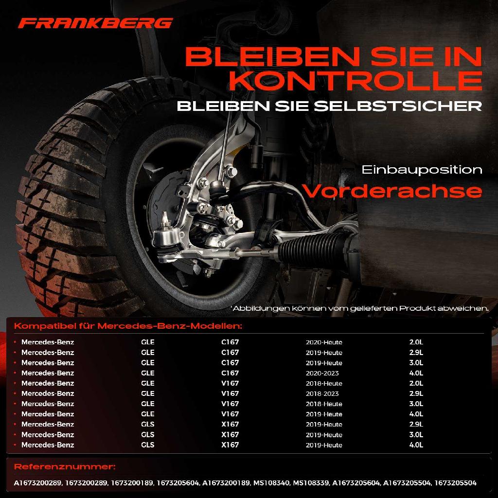 2x Koppelstange Vorderachse für Mercedes-Benz GLE V167 GLE Coupe C167 GLS X167 4.0L 2.0L 2.9L Bj ab 2018