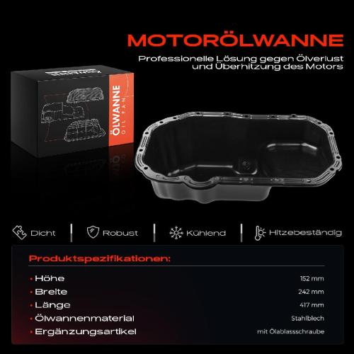 Frankberg 1x Ölwanne Motorölwanne für VW Golf Polo Seat Altea Cordoba Ibiza Leon Skoda Fabia Octavia 1.4L Bild Frankberg 1x Ölwanne Motorölwanne für VW Golf Polo Seat Altea Cordoba Ibiza Leon Skoda Fabia Octavia 1.4L