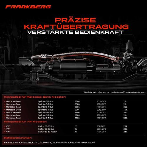 2x Seilzug Feststellbremse Vorderachse beidseitig für VW Crafter 30-35 2E Mercedes-Benz B906 Bild 2x Seilzug Feststellbremse Vorderachse beidseitig für VW Crafter 30-35 2E Mercedes-Benz B906