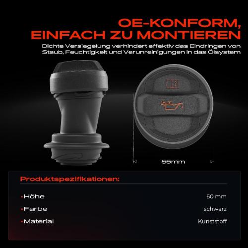 1x Ölverschlusskappe Öldeckel Ölkappe für VW Polo AE1 Passat 3G2 Audi A3 8V Skoda Octavia 3 5E3 Seat Bild 1x Ölverschlusskappe Öldeckel Ölkappe für VW Polo AE1 Passat 3G2 Audi A3 8V Skoda Octavia 3 5E3 Seat