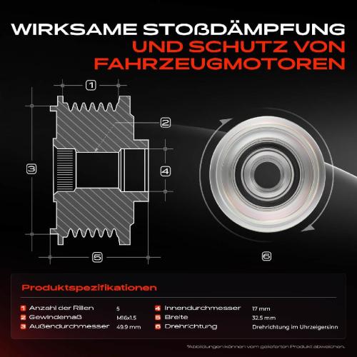 1x Generatorfreilauf Lichtmaschine für Mercedes-Benz W177 W247 C118 V177 H247 X247 Bild 1x Generatorfreilauf Lichtmaschine für Mercedes-Benz W177 W247 C118 V177 H247 X247