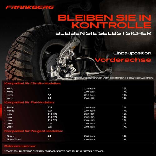 2x Koppelstange Vorderachse für Citroën Nemo Kasten Kombi Fiat Fiorino Kasten/MPV Linea Qubo Bild 2x Koppelstange Vorderachse für Citroën Nemo Kasten Kombi Fiat Fiorino Kasten/MPV Linea Qubo