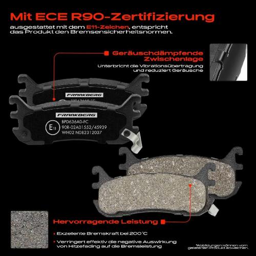 Frankberg 4x Bremsbeläge Hinterachse für Mazda MX-5 I II NA NB 1.6L 1.8L 1990-2003 1990-2003 Bild Frankberg 4x Bremsbeläge Hinterachse für Mazda MX-5 I II NA NB 1.6L 1.8L 1990-2003 1990-2003