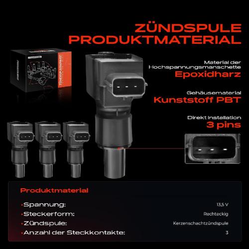 Frankberg 4x Zündmodul Zündspule für Mazda RX-8 FE SE 1.3L 2003-2012 Bild Frankberg 4x Zündmodul Zündspule für Mazda RX-8 FE SE 1.3L 2003-2012