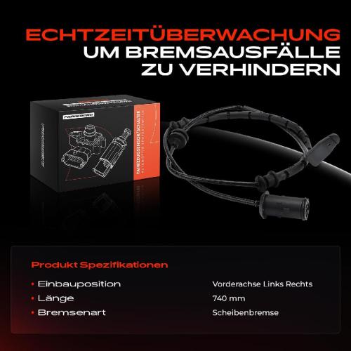 Frankberg 1x Warnkontakt Bremsbelagverschleiß Vorderachse für Opel Astra G CC T98 Zafira A Saab 9-3 Bild Frankberg 1x Warnkontakt Bremsbelagverschleiß Vorderachse für Opel Astra G CC T98 Zafira A Saab 9-3