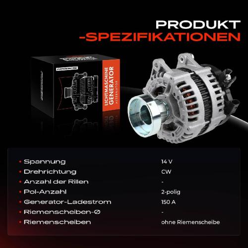Frankberg 1x Lichtmaschine Generator für Ford Mondeo IV BA7 Galaxy S-Max 1.8L 2006-2015 Bild Frankberg 1x Lichtmaschine Generator für Ford Mondeo IV BA7 Galaxy S-Max 1.8L 2006-2015