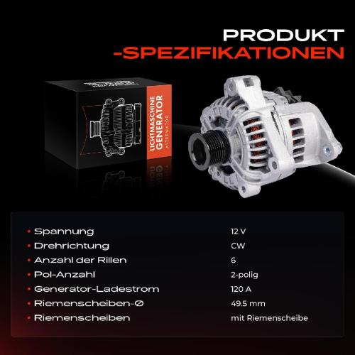 1x Lichtmaschine Generator für BMW 3er E46 330 Ci Z4 Roadster E85 2.2L 2.5L 3.0L Bild 1x Lichtmaschine Generator für BMW 3er E46 330 Ci Z4 Roadster E85 2.2L 2.5L 3.0L