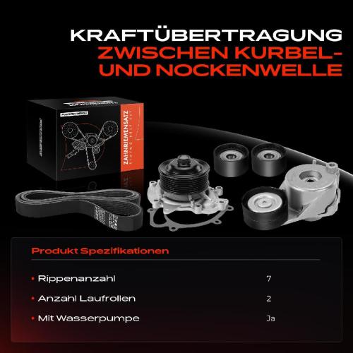 1x Keilrippenriemensatz Wasserpumpe für Mercedes-Benz W212 W463 W164 W251 W221 Bild 1x Keilrippenriemensatz Wasserpumpe für Mercedes-Benz W212 W463 W164 W251 W221