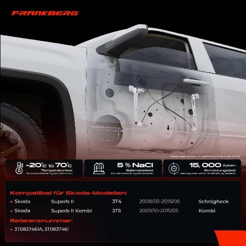 Frankberg 1x Fensterheber Vorne Links für Skoda Superb II 3T4 3T5 Kombi 08-15 Bild Frankberg 1x Fensterheber Vorne Links für Skoda Superb II 3T4 3T5 Kombi 08-15