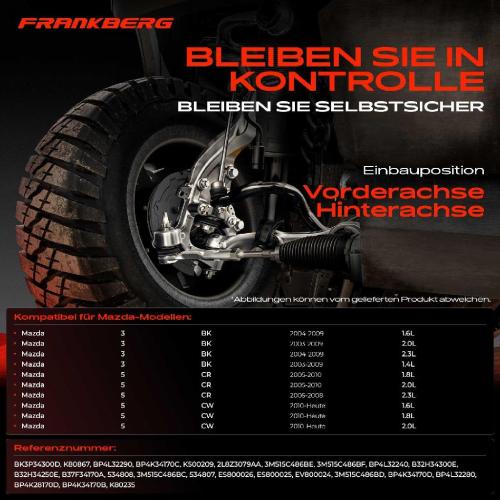1x Querlenker Satz Vorderachse für Mazda 3 BK 3 Stufenheck 5 CR CW 1.4L 1.6L 2.0L 2.3L 1.8L Bj ab 2003 Bild 1x Querlenker Satz Vorderachse für Mazda 3 BK 3 Stufenheck 5 CR CW 1.4L 1.6L 2.0L 2.3L 1.8L Bj ab 2003