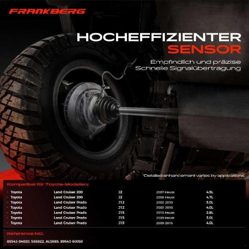 Frankberg 1x ABS Sensor Vorderachse links für Toyota Land Cruiser 200 Prado 4.5L 4.7L 3.0L 4.0L 2.8L Bj ab 2002 Bild Frankberg 1x ABS Sensor Vorderachse links für Toyota Land Cruiser 200 Prado 4.5L 4.7L 3.0L 4.0L 2.8L Bj ab 2002