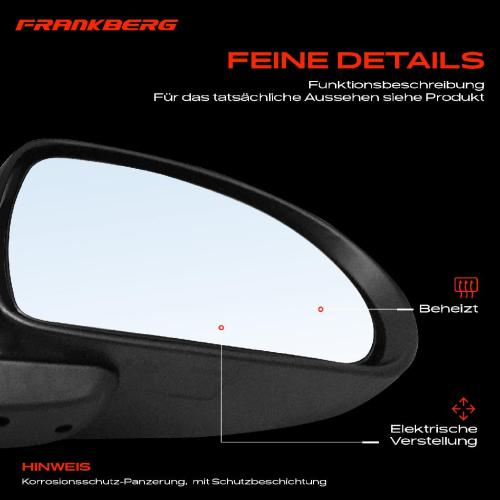 Frankberg 1x Außenspiegel Rechts für KIA Cee'D Schrägheck Cee'D SW ED 1.4L 1.6L 2.0L 2006-2012 Bild Frankberg 1x Außenspiegel Rechts für KIA Cee'D Schrägheck Cee'D SW ED 1.4L 1.6L 2.0L 2006-2012