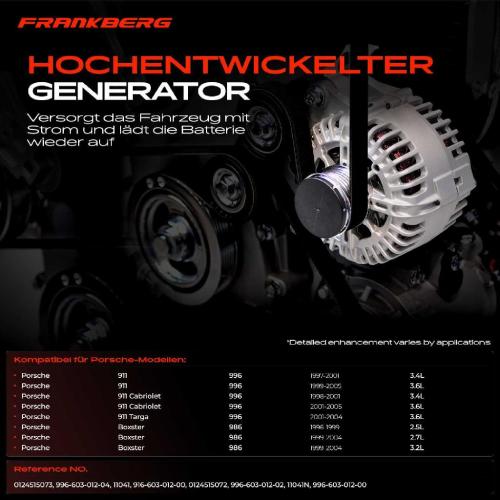 1x Lichtmaschine Generator für Porsche 911 Targa 996 GT2 Boxster 986 S 3.2L Bild 1x Lichtmaschine Generator für Porsche 911 Targa 996 GT2 Boxster 986 S 3.2L
