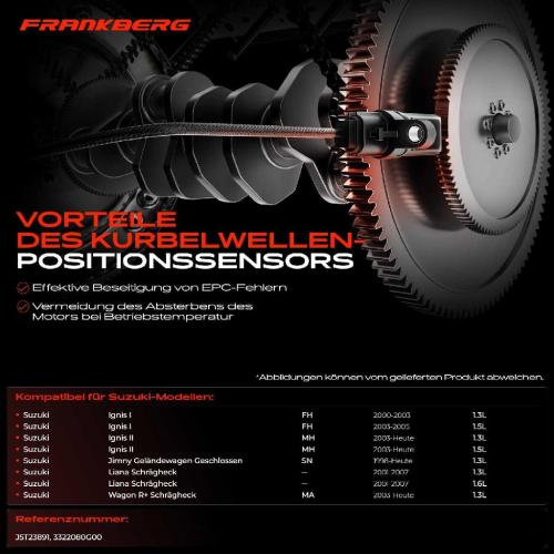1x Kurbelwellensensor Impulsgeber für Suzuki Ignis I Ignis II Jimny Liana Wagon Bild 1x Kurbelwellensensor Impulsgeber für Suzuki Ignis I Ignis II Jimny Liana Wagon