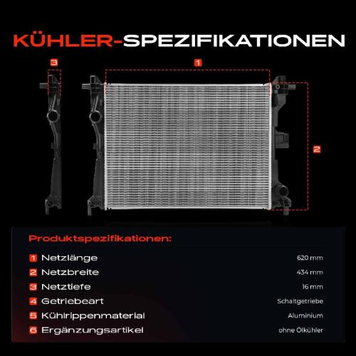 1x Kühler Wasserkühler Motorkühler für Jeep Renegade Fiat 500X 1.3L Bild 1x Kühler Wasserkühler Motorkühler für Jeep Renegade Fiat 500X 1.3L