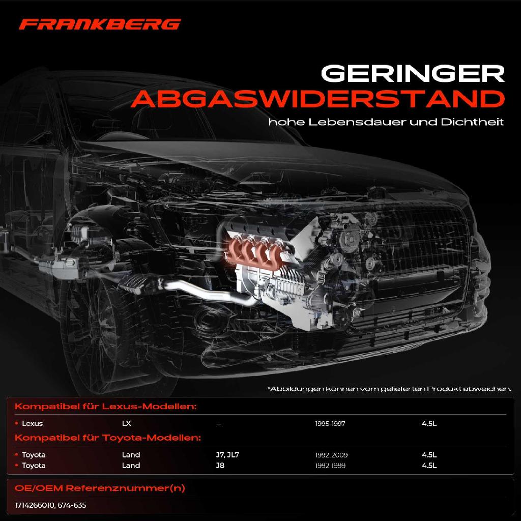1x Abgaskrümmer Auspuff Krümmer für Lexus LX 450 4WD Toyota Land Cruiser