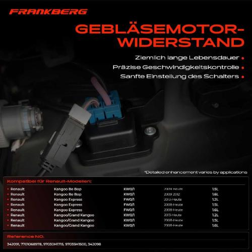 1x Widerstand Vorwiderstand Gebläsemotor für Renault Kangoo KW0/1 FW0/1 Bj ab 2008 Bild 1x Widerstand Vorwiderstand Gebläsemotor für Renault Kangoo KW0/1 FW0/1 Bj ab 2008