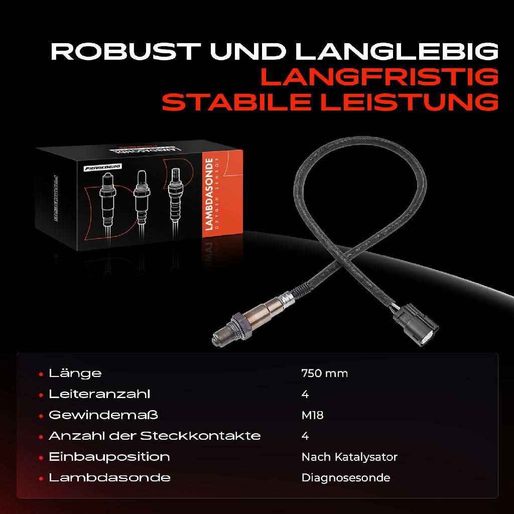 1x Lambdasonde Diagnosesonde Nach Katalysator für Ford Ecosport Fiesta VI Tourneo Courier