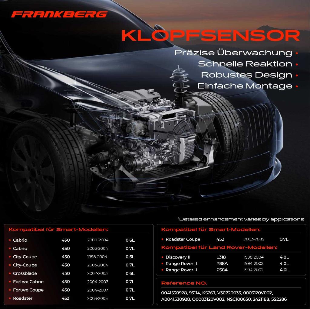 1x Klopfsensor Klopfgeber für Land Rover Discovery Range Rover Smart Cabrio