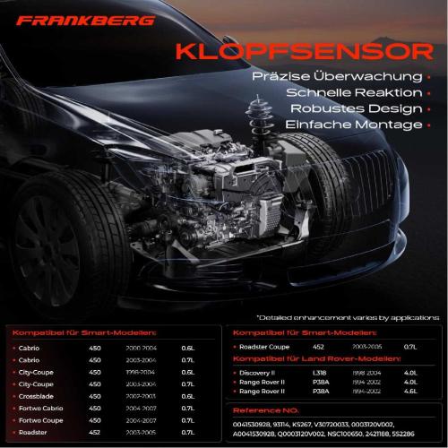 1x Klopfsensor Klopfgeber für Land Rover Discovery Range Rover Smart Cabrio Bild 1x Klopfsensor Klopfgeber für Land Rover Discovery Range Rover Smart Cabrio