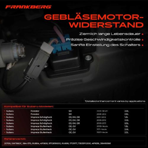 1x Widerstand Vorwiderstand Gebläsemotor für Subaru Forester SH Impreza G3 GE Bild 1x Widerstand Vorwiderstand Gebläsemotor für Subaru Forester SH Impreza G3 GE