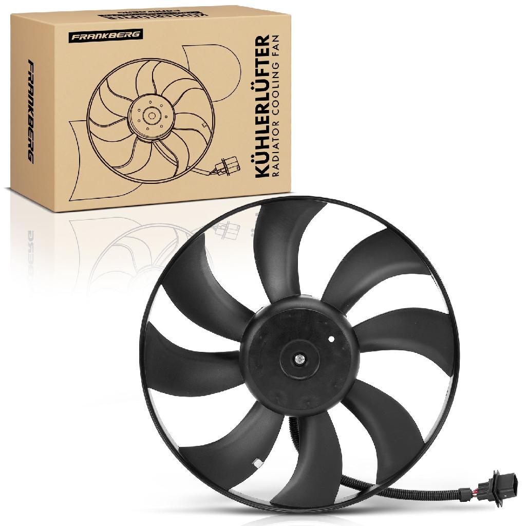 Frankberg 1x Motorkühller Einfachlüfter ohne Kühlerlüfterrahmen VW Polo 9N Seat Ibiza Skoda Fabia 1.4 TDi