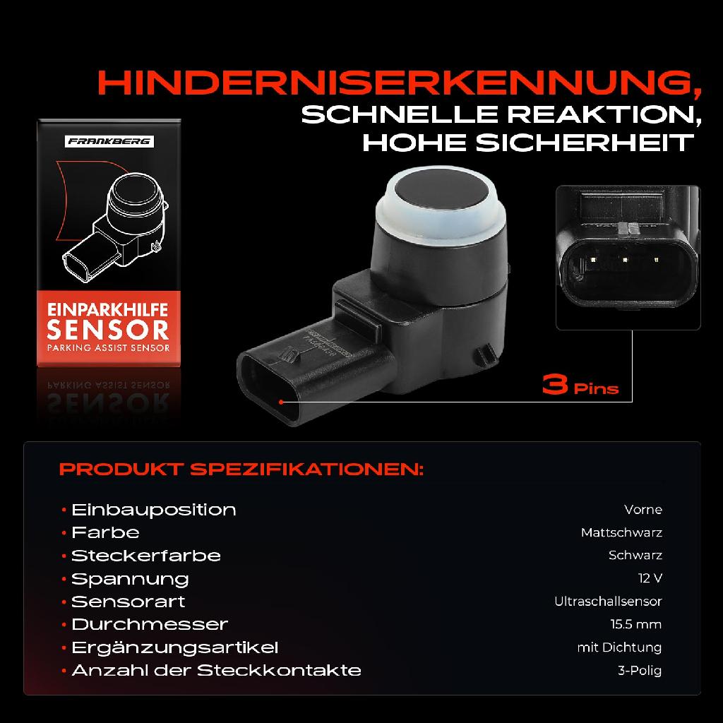 1x Parksensor PDC Sensor Vorne für Mercedes-Benz W204 C204 S204 W212 C207 W169
