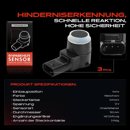 1x Parksensor PDC Sensor Vorne für Mercedes-Benz W204 C204 S204 W212 C207 W169 Bild 1x Parksensor PDC Sensor Vorne für Mercedes-Benz W204 C204 S204 W212 C207 W169