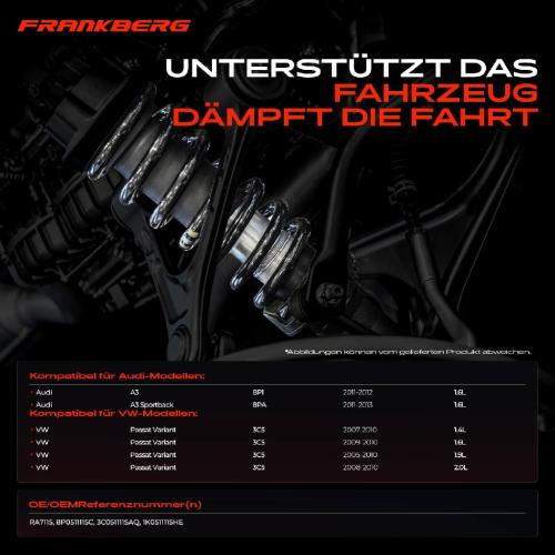 2x Fahrwerksfeder Hinterachse für Audi A3 8P1 Sportback 8PA VW Passat Variant 3C5 2005-2013 Bild 2x Fahrwerksfeder Hinterachse für Audi A3 8P1 Sportback 8PA VW Passat Variant 3C5 2005-2013