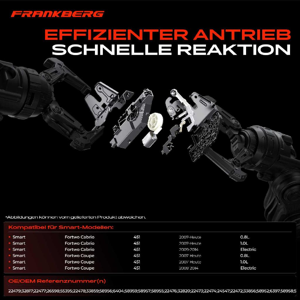 1x Türschloss Fahrzeugheckklappe für Smart Fortwo 451