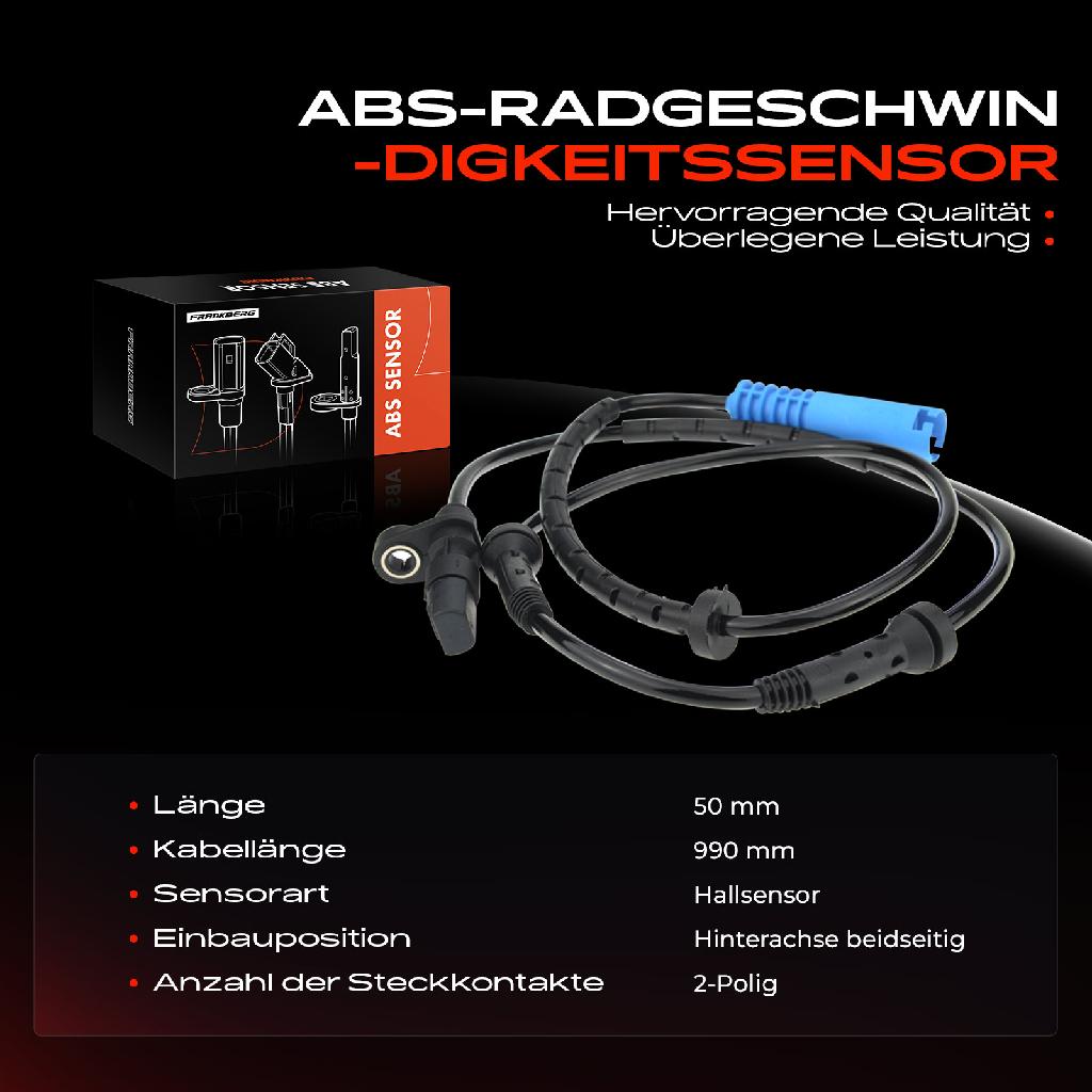 2x ABS Sensor Hinterachse beidseitig für BMW 5er Touring E39 2.0L 2.2L 2.5L 2.8L 2.9L 3.0L 4.4L 1997-2004