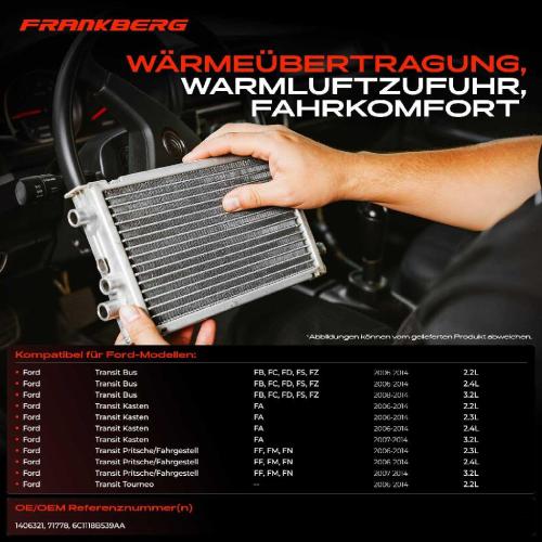 1x Wärmetauscher Innenraumheizung für Ford Transit Bus/Kasten FA Transit Tourneo Bild 1x Wärmetauscher Innenraumheizung für Ford Transit Bus/Kasten FA Transit Tourneo
