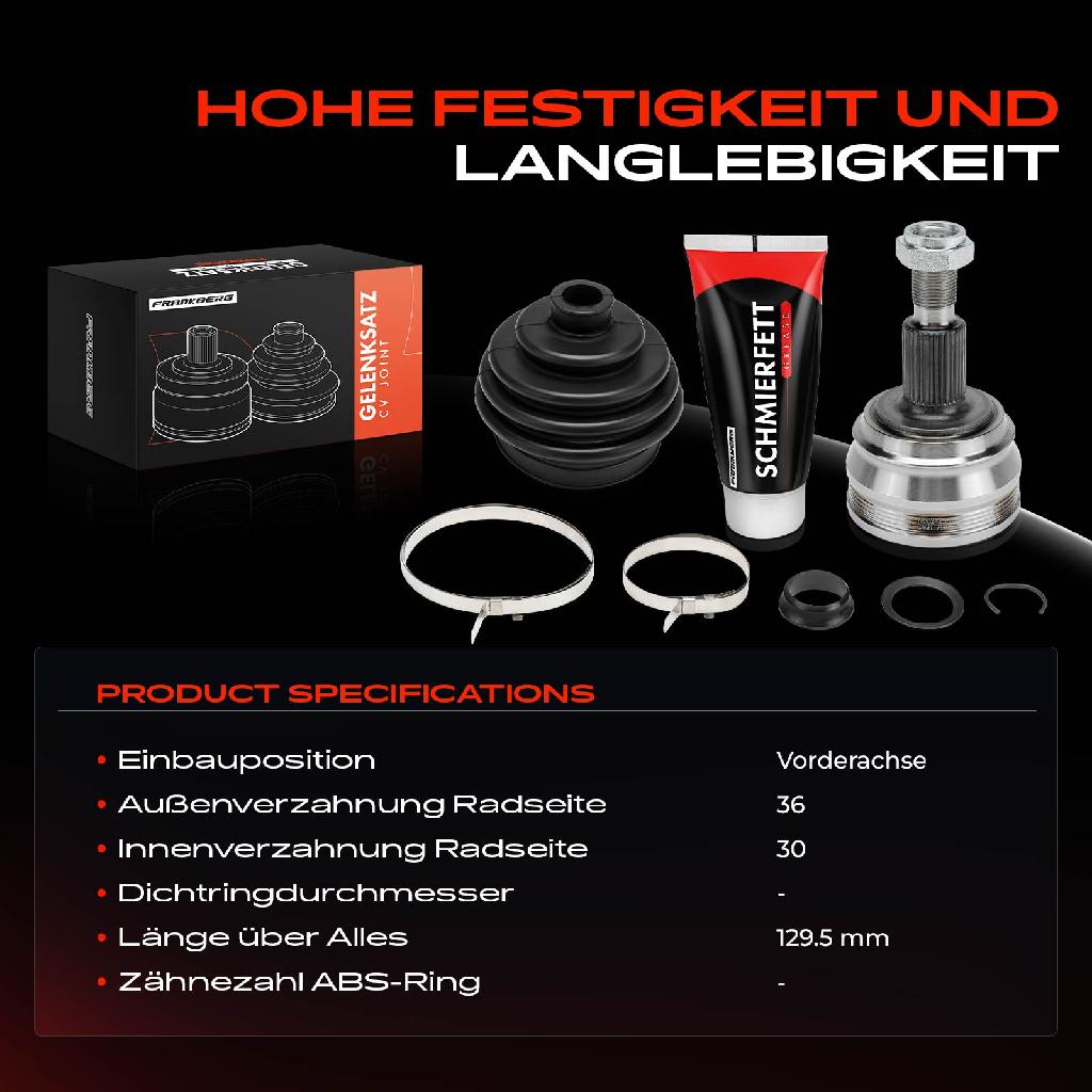 1x Antriebswelle Gelenksatz Vorderachse für VW Golf Bora Audi A3 8L1 TT Seat Leon Skoda